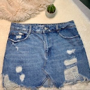 Zara Trafaluc Denim Mini Skirt - S